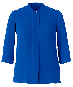 NNT Womens Discontinued Double Georgette 3/4 Sleeve Blue Blouse CAT4Q1-Collins Clothing Co