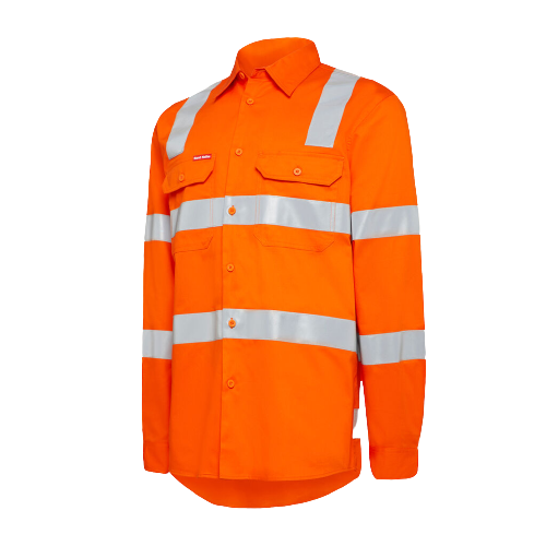 Hard Yakka Womens Foundation Biomotion HiVis Taped Reflective Work Shirt Y08420-Collins Clothing Co