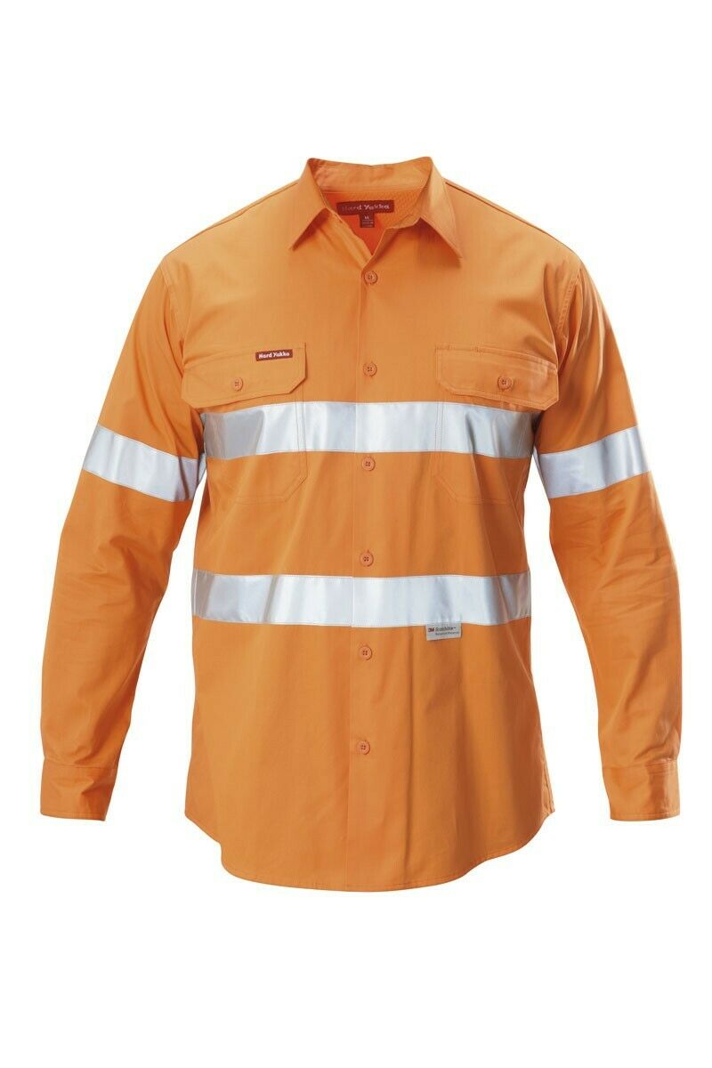 Hard Yakka Koolgear Long Sleeve Work Shirt Hi-Vis Taped Lightweight Y07996