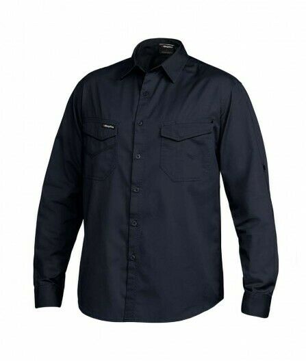 KingGee Mens Tradies Shirt L/S Fashioned Workwear Lightweight Breathable K14350-Collins Clothing Co