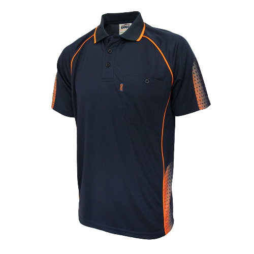 DNC Workwear Mens Hi-Vis GALAXY Sublimated Polo Work Shirt Short Sleeve 5218-Collins Clothing Co