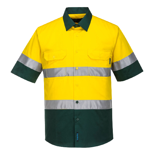 Portwest Hi-Vis Two Tone Lightweight Short Sleeve Shirt with Tape Safety MA802-Collins Clothing Co