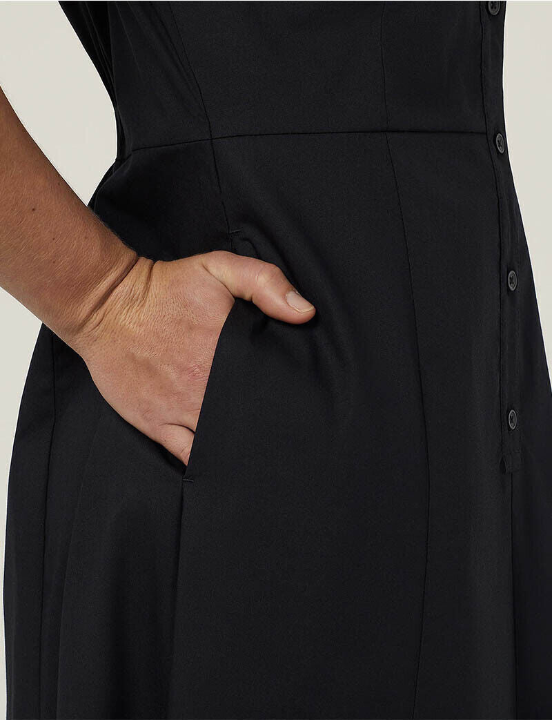 NNT Womens Avignon Shirt Dress Fit Flare Collared Elbow Length Cotton CAT69K-Collins Clothing Co