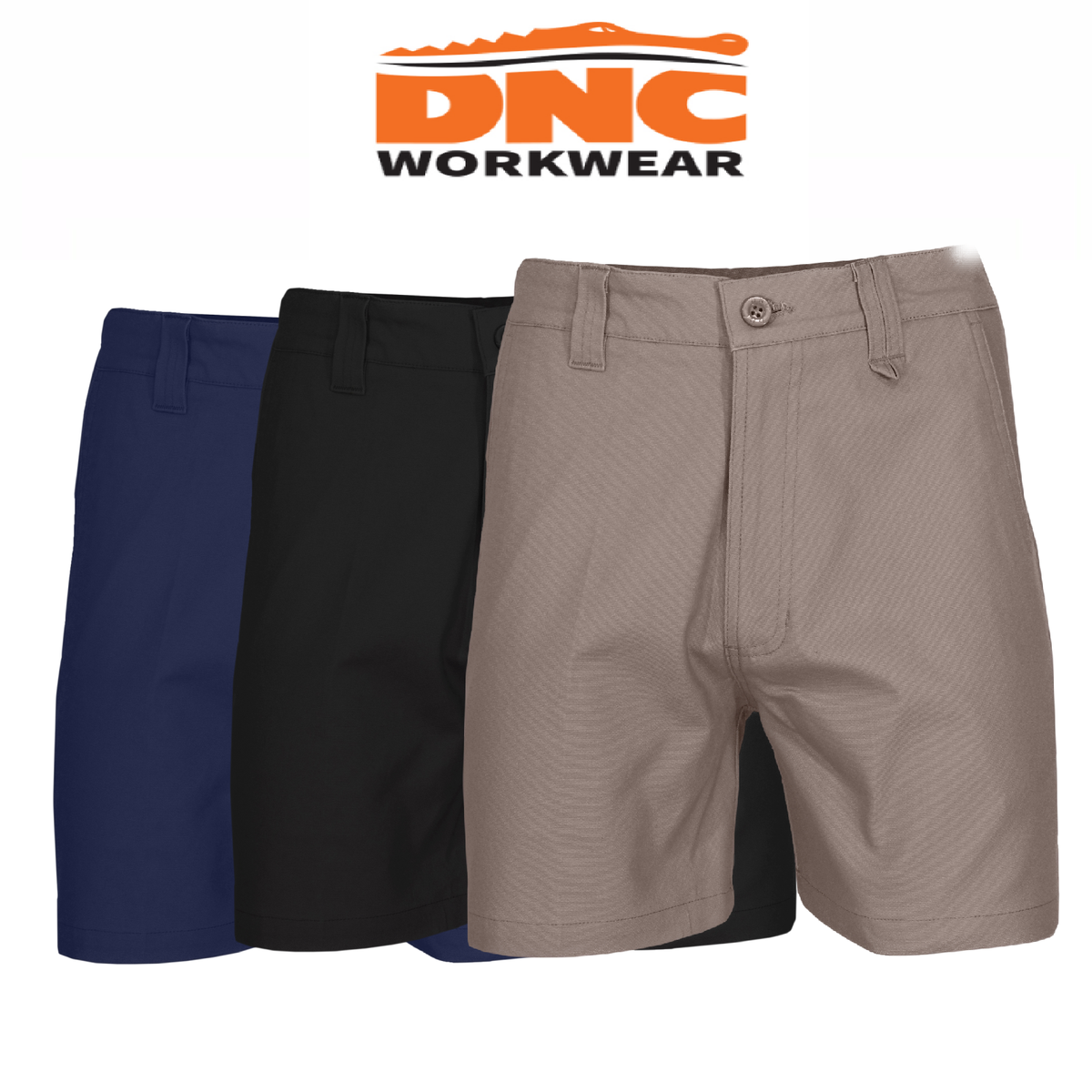 DNC Workwear Men SlimFlex Tradie Shorts Comfortable Tough Summer Work 3374
