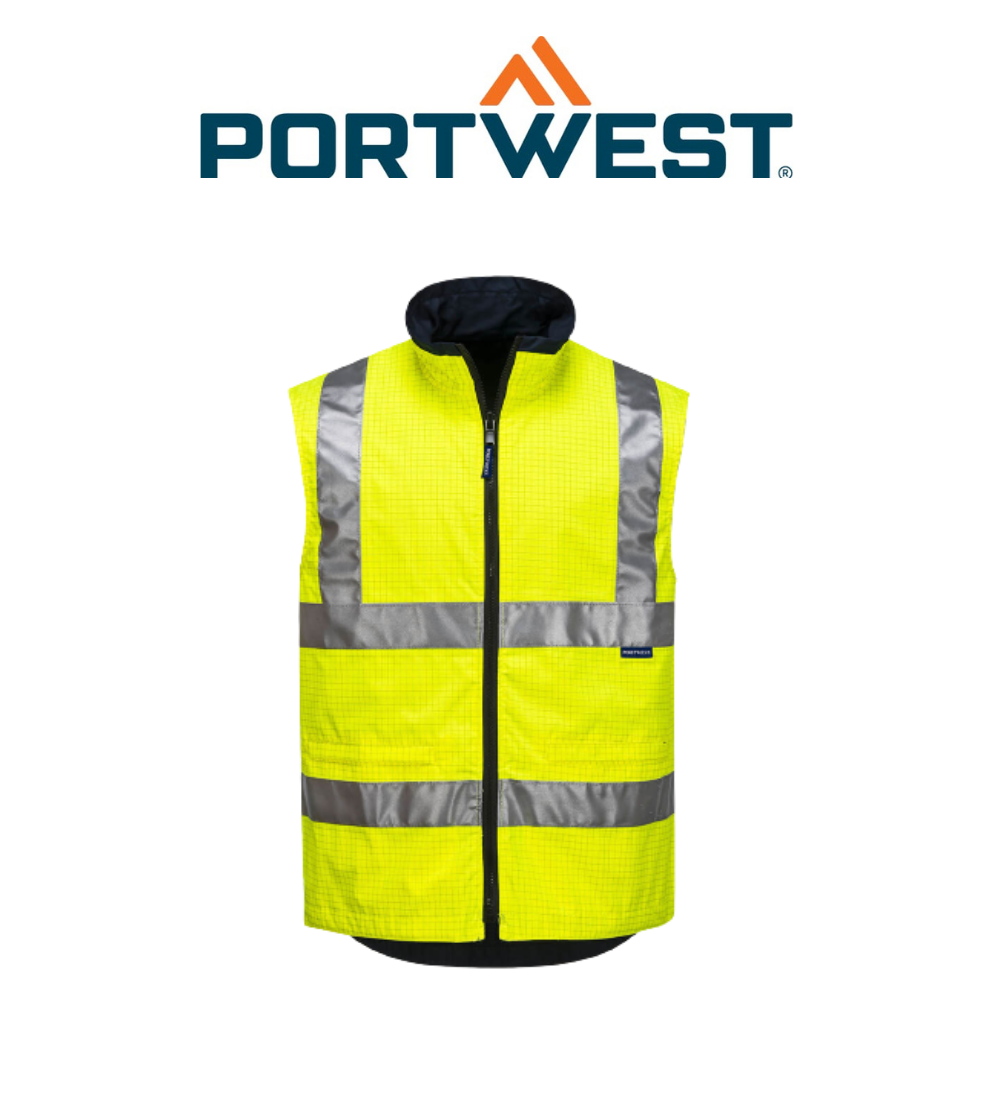 Portwest Antistatic Reversible Vest Reflective Taped Safety Work MA230