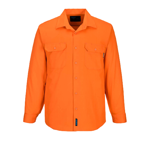 Portwest Hi-Vis Regular Weight Long Sleeve Shirt Breathable Polo Shirt MS988-Collins Clothing Co