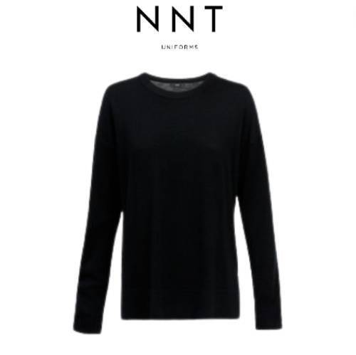 NNT Mens Long Sleeve Sweater Black Relaxed Drop Shoulder CAT5BP