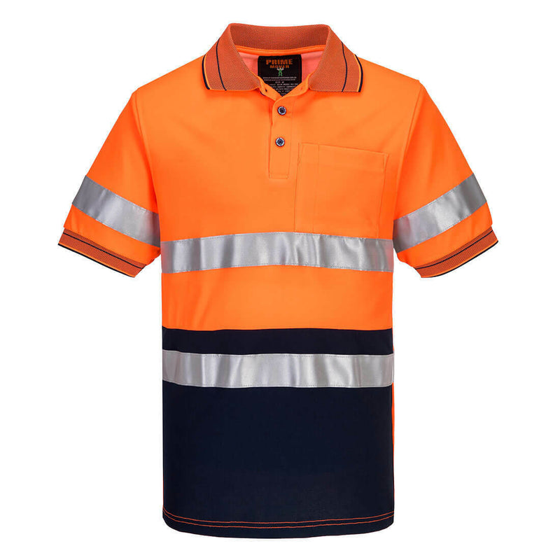 Portwest Mens Prime Mover Short Sleeve Cotton Comfort Polo Taped Hi-Vis MP310-Collins Clothing Co