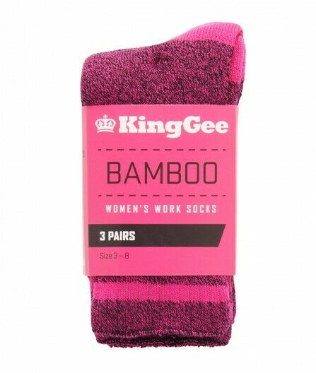 KingGee Women's Bamboo Socks 3 Pack Comfort Breathable Work Warm Soft K49015