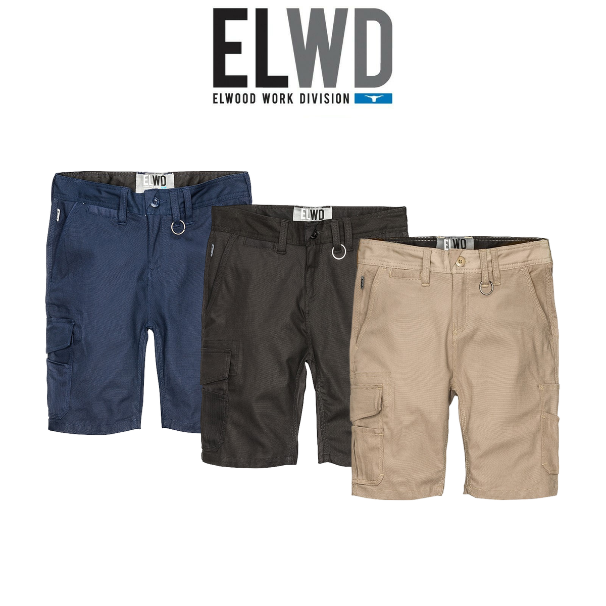 Elwood Womens Basic Short Summer Stretch Comfortable Cargo Workwear EWD603