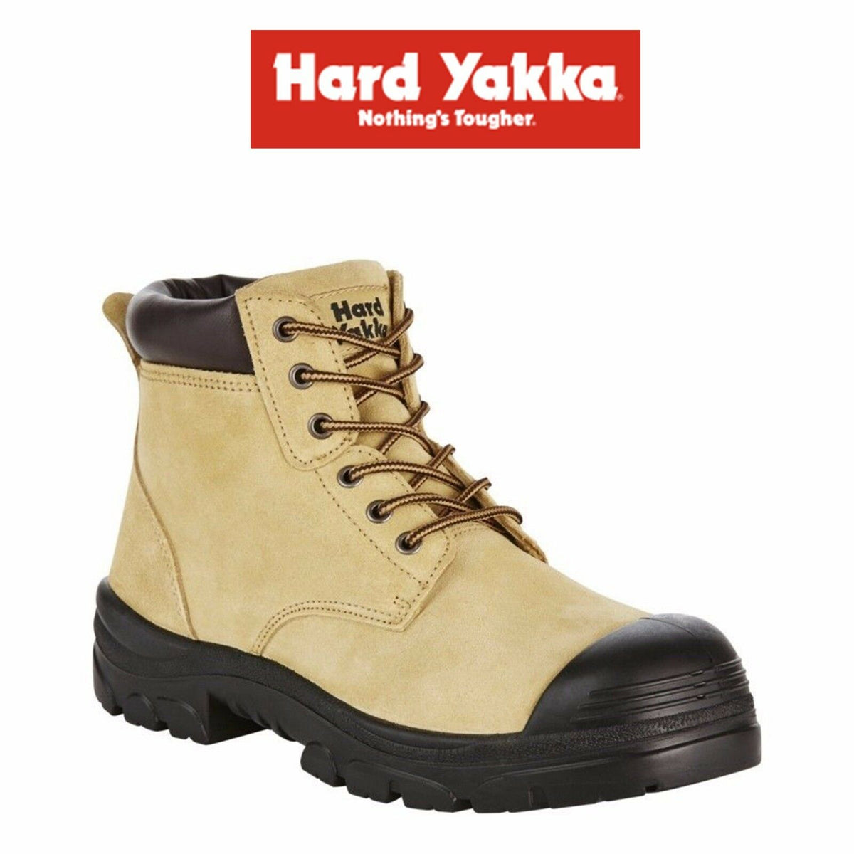 Mens Hard Yakka Gravel Suede Lace Sand Boots Steel Cap Work Safety Safe Y60085