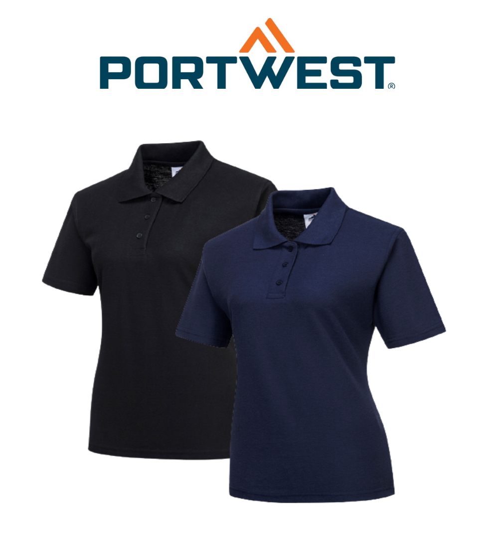Portwest Naples Ladies Polo Shirt Ribbed Collar Soft Short Sleeve Shirt B209