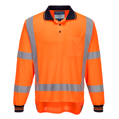 Portwest TTMC Long Sleeve Polo 2 Tone Comfort HiVis Reflective Work Safety TM312-Collins Clothing Co