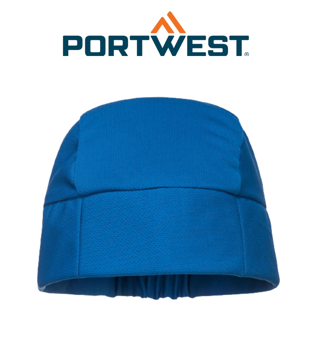 a mens accessories portwest cooling crown skyblue beanie elastic back panel lightweight beanie  v11