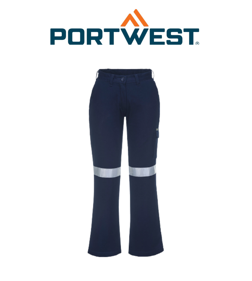 Portwest Ladies Cargo Pants with Tape Breathability Preshrunk Cotton Pant ML709
