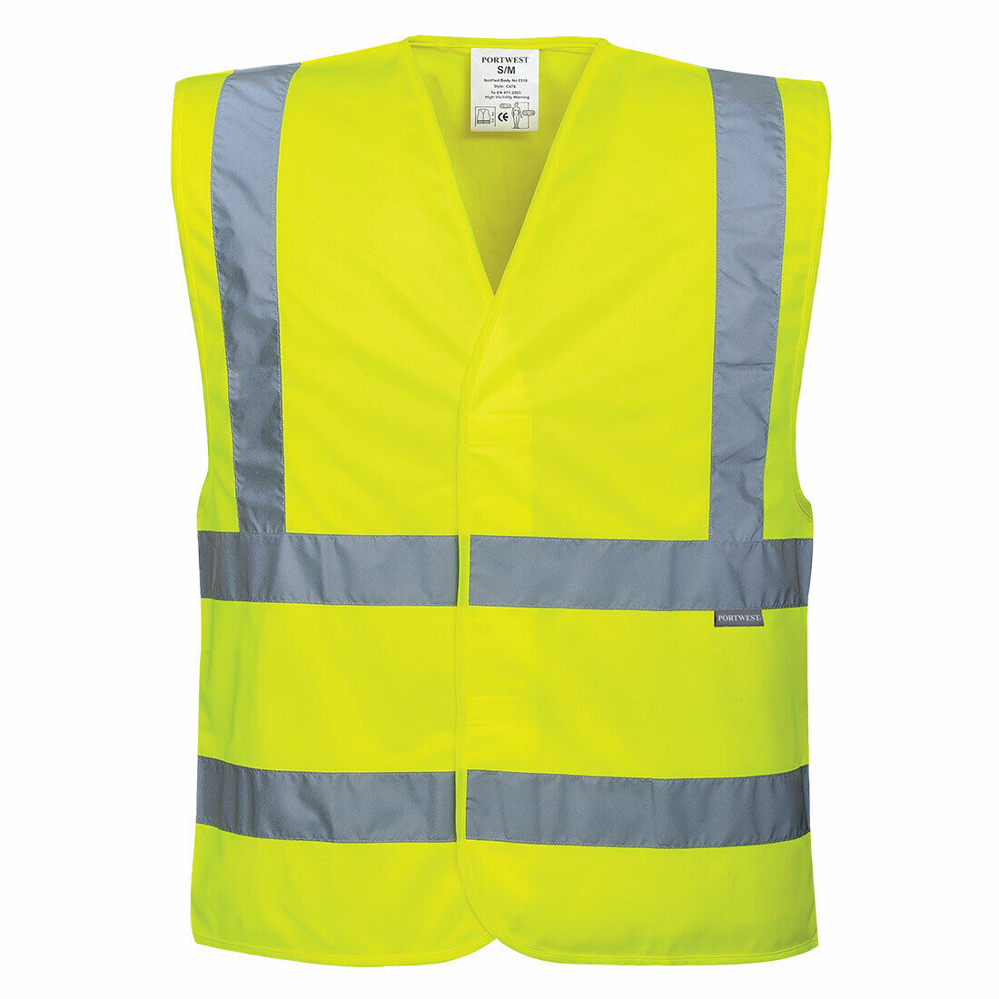Portwest Mens Hi-Vis Two Band & Brace Vest Reflective Lightweight Work C470-Collins Clothing Co