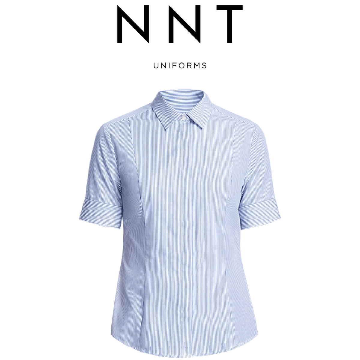 NNT Women Balance Stripe Short Sleeve Formal Shirts Styled Comfy Business CATU79