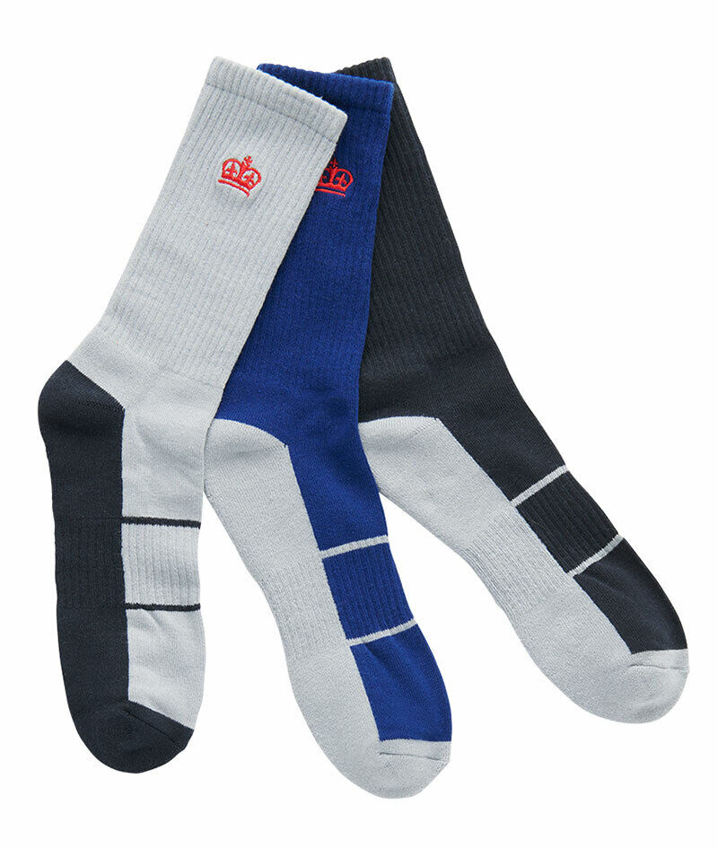 KingGee Mens Coolmax Socks 3 Pack Multicoloured Comfort Reinforced Work K19012