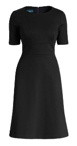 NNT Womens Ponte Knit A Line Dress Black Classic Fit Pleated Dress CAT66K