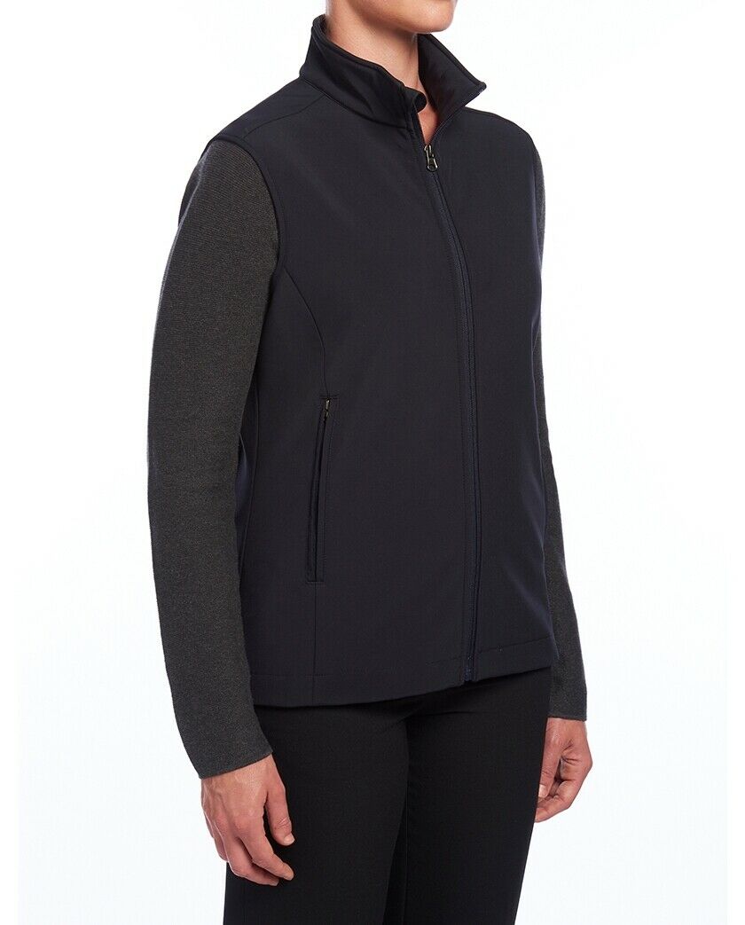 Womens NNT Ladies Warm Bonded Fleece Sleeveless Zip Vest Black Navy CAT748