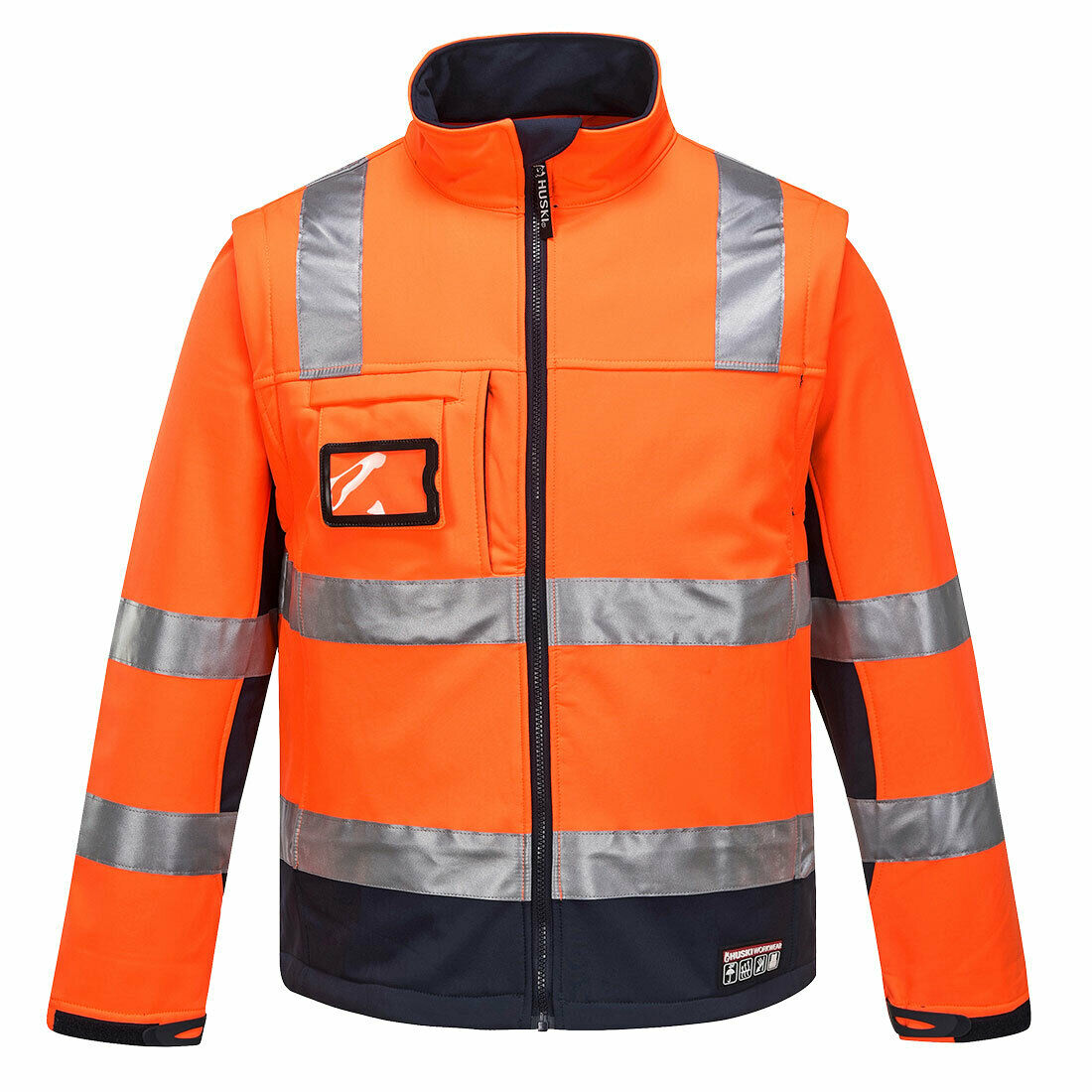 Portwest Mens Huski Chassis Jacket Softshell 2 in 1 Reflective Safety Tape K8074-Collins Clothing Co