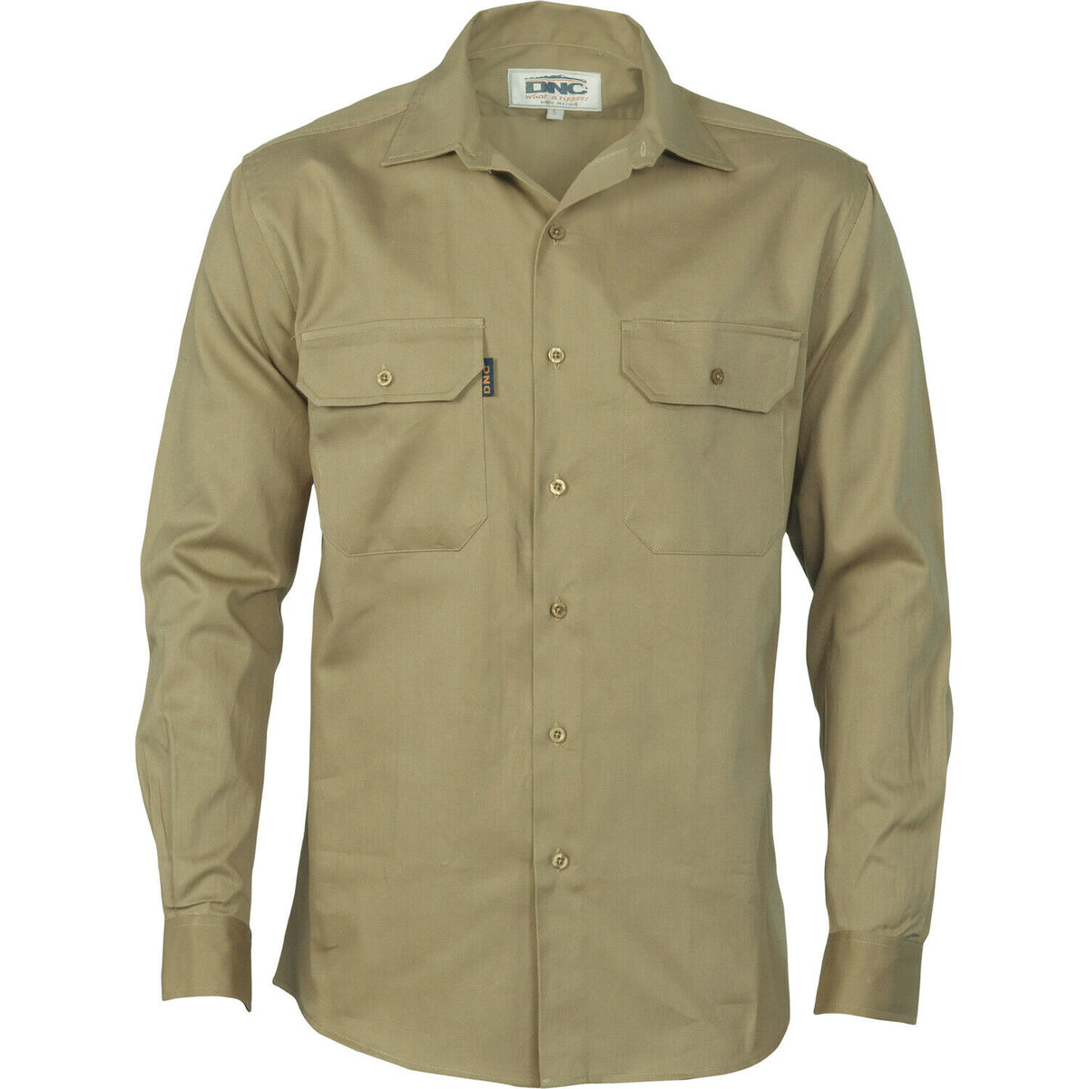DNC Workwear Mens Cotton Drill Work Shirt Long Sleeve Comfortable  3202