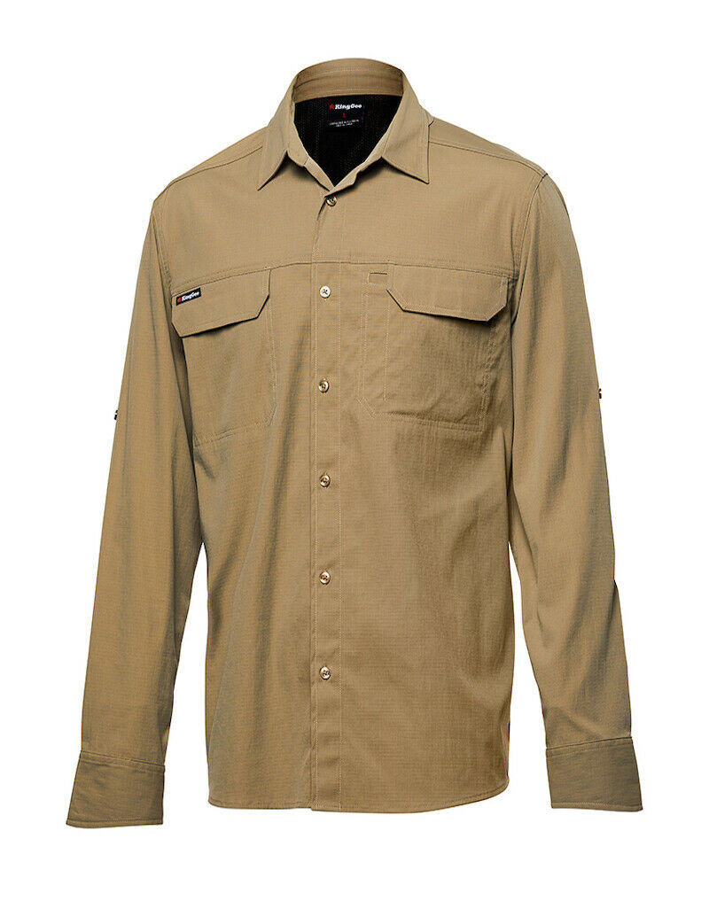 KingGee Mens KingGee Drycool Shirt L/S Breathable Comfort 2 Piece Collar K14023