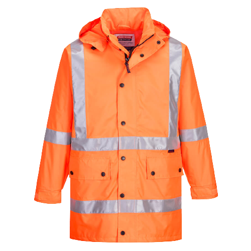 Portwest Max Rain Jacket with Cross Back Tape Reflective Work Safety MX306