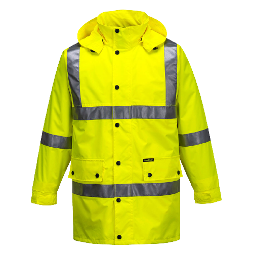 Portwest Argyle Full Hi-Vis Rain Jacket with Tape 2 Tone Work Safety MF306-Collins Clothing Co