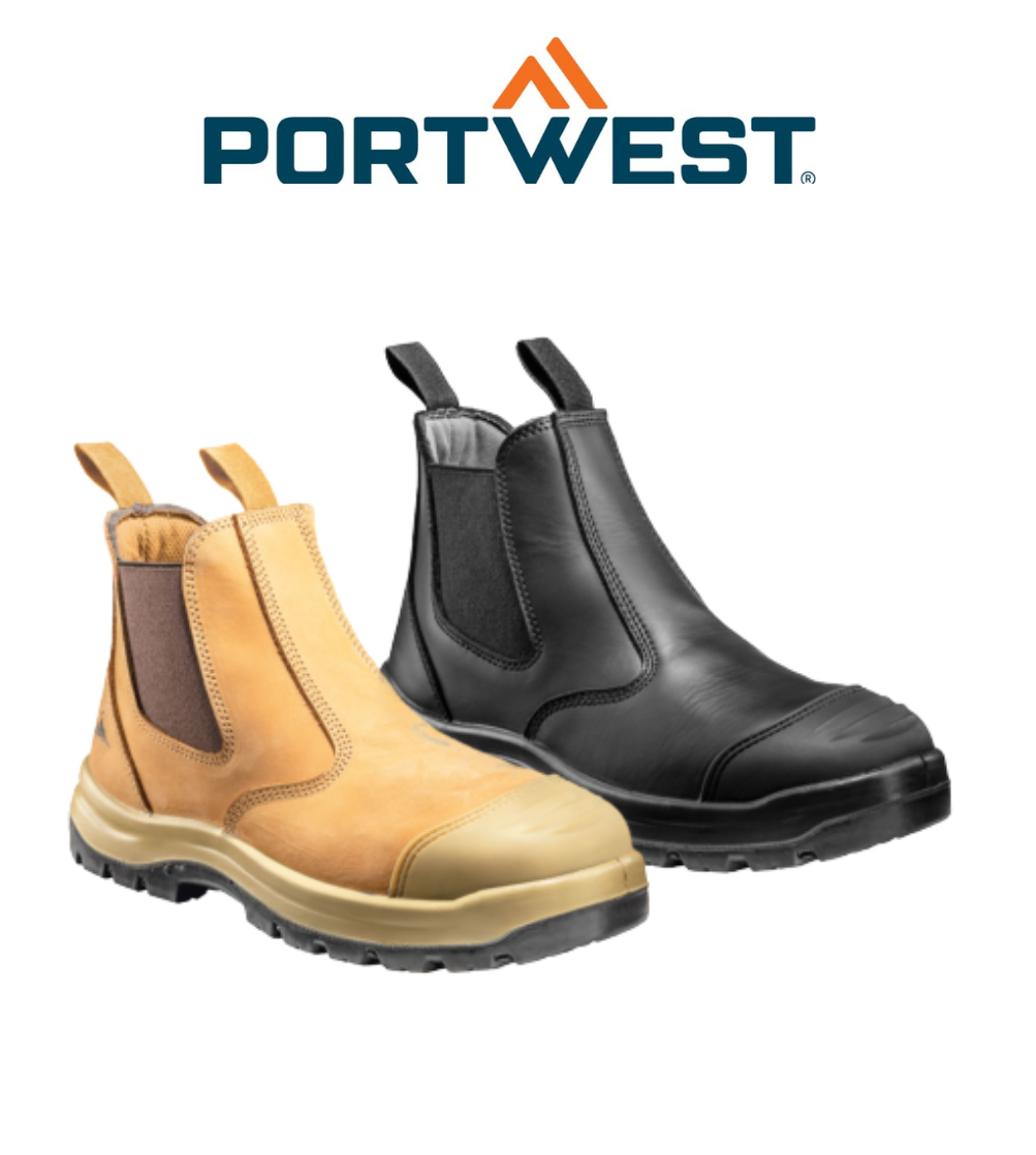 Portwest Mens Warwick Leather Safety Dealer Boots AntiStatic Footwear Work FT70