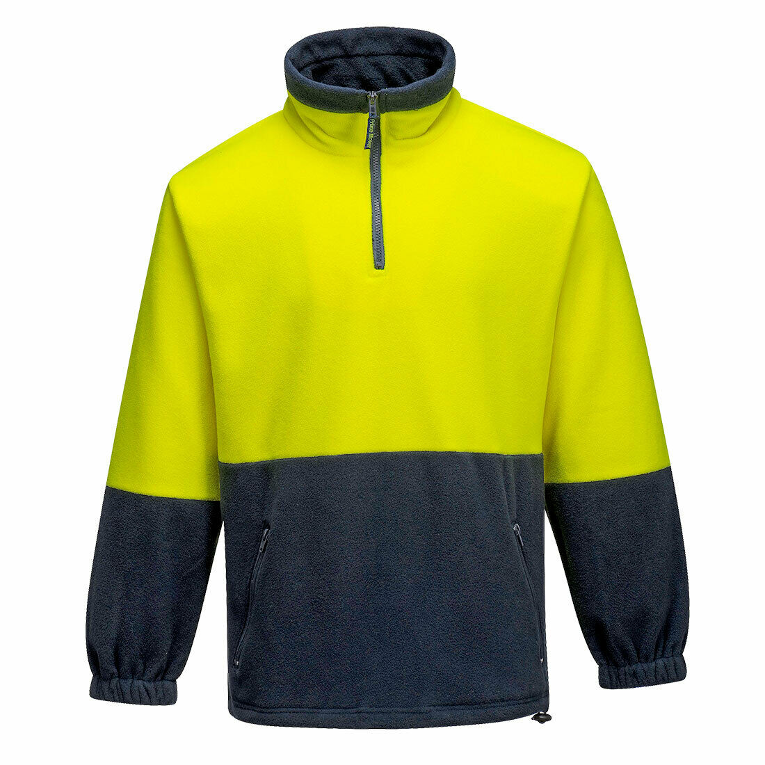 Portwest Mens Hi-Vis Polar Fleece Jumper Waist Draw String Work Comfy MF115-Collins Clothing Co
