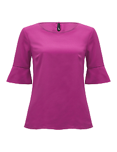 NNT Womens Fluted Sleeve Top Classic Fit round Neck Blouse CATU5T-Collins Clothing Co