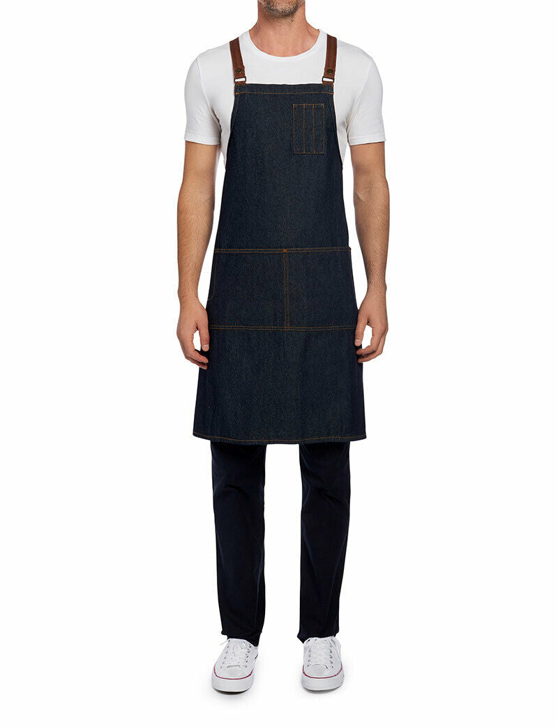 NNT Unisex Chef Memphi Cross Back Denim Apron Work Safety Tough Durable CATK2M-Collins Clothing Co