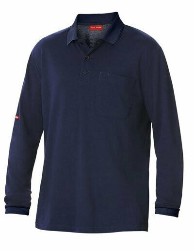 Mens Hard Yakka Work Shirt Cotton Pique Polo Business Long Sleeve Y11307