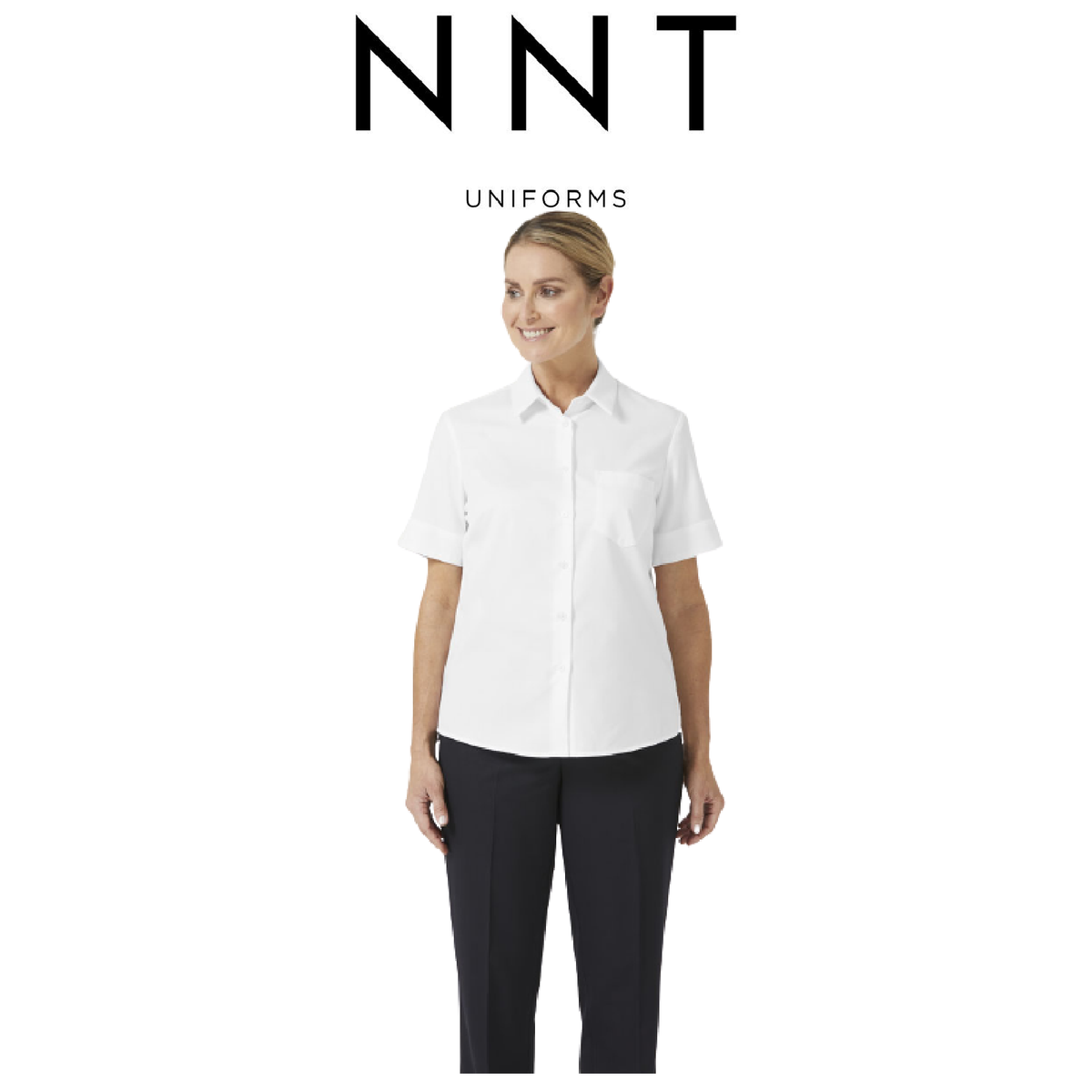 NNT Womens Business Stretch Twill Short Sleeve Formal Shirt Comfy Classic CATUHM