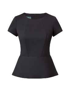 NNT Womens Ponte Knit Cap SLV Peplum Top Front Panelling Short Sleeve CAT9S1-Collins Clothing Co