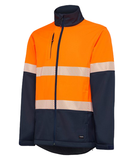 KingGee Mens Hi Vis Softshell Jacket 3 Layer Warm Fleece Comfort Work K05002