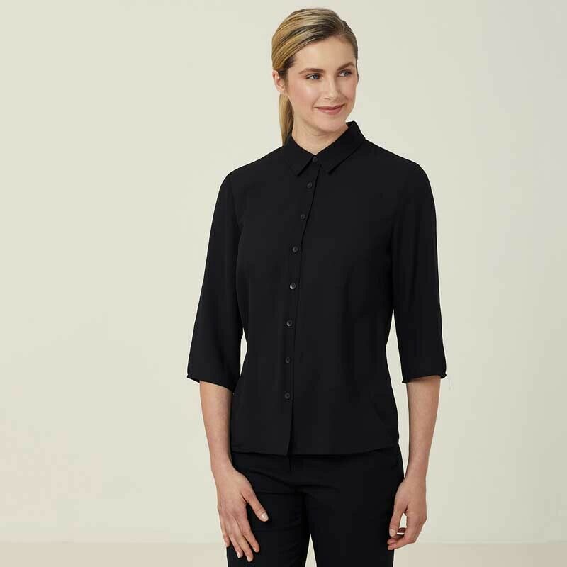 NNT Womens Business Georgie  3/4 Sleeve Pleat Back Formal Shirts Classic CATUKZ-Collins Clothing Co