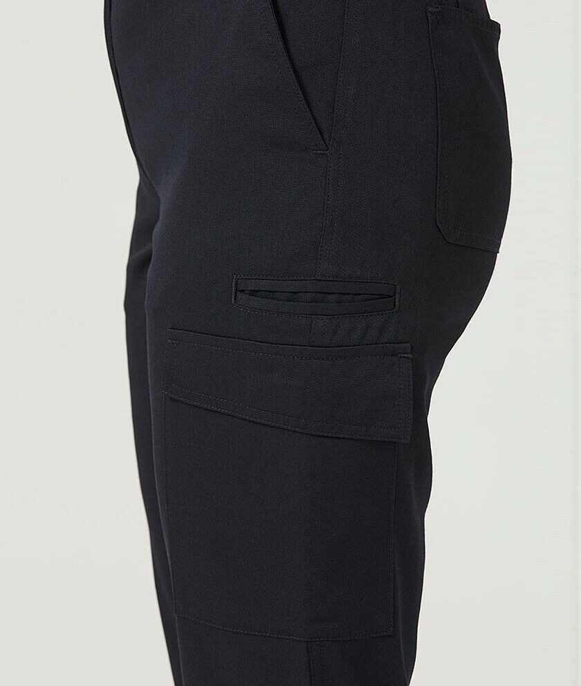 Womens NNT P/V Gaberdine Flex Waist Cargo Navy Slim Leg Work Pants CAT3T7-Collins Clothing Co