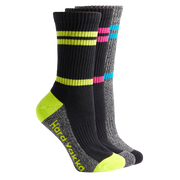 Hard Yakka Womens Crew 3 Pack Work Socks Multi Colored Cotton Comfort Y20120-Collins Clothing Co