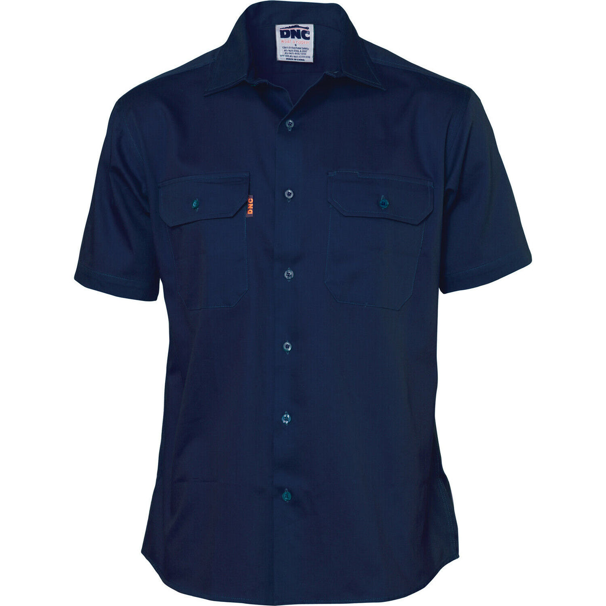 DNC Workwear Mens Cotton Drill Safety Shirt Short Sleeve Comfortable  3201