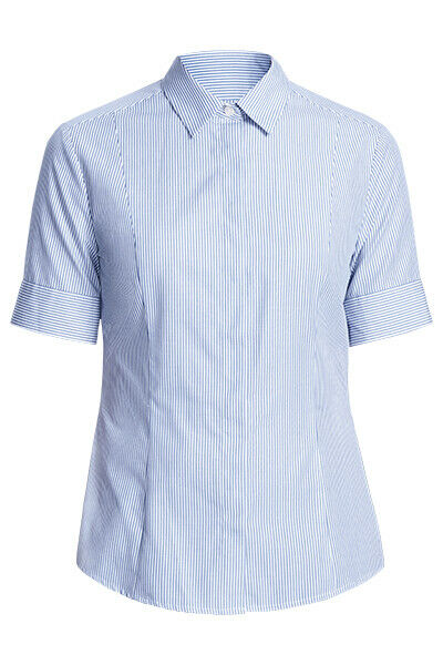 NNT Women Balance Stripe Short Sleeve Formal Shirts Styled Comfy Business CATU79-Collins Clothing Co