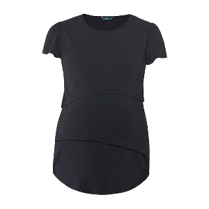 NNT Womens Matt Jersey Short Sleeve Layered Top Round Neckline Blouse CAT9XG-Collins Clothing Co