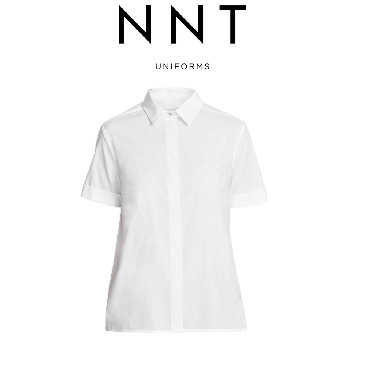 NNT Womens Stretch Cotton Blend Business Sunray Pleat Back Short Sleeve CATU62
