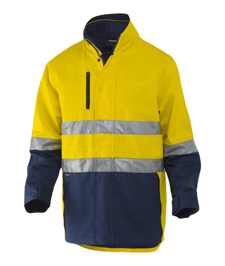 KingGee Mens Reflective 3 in 1 Cotton Jacket Work Lined Safe Quilted Vest K55400