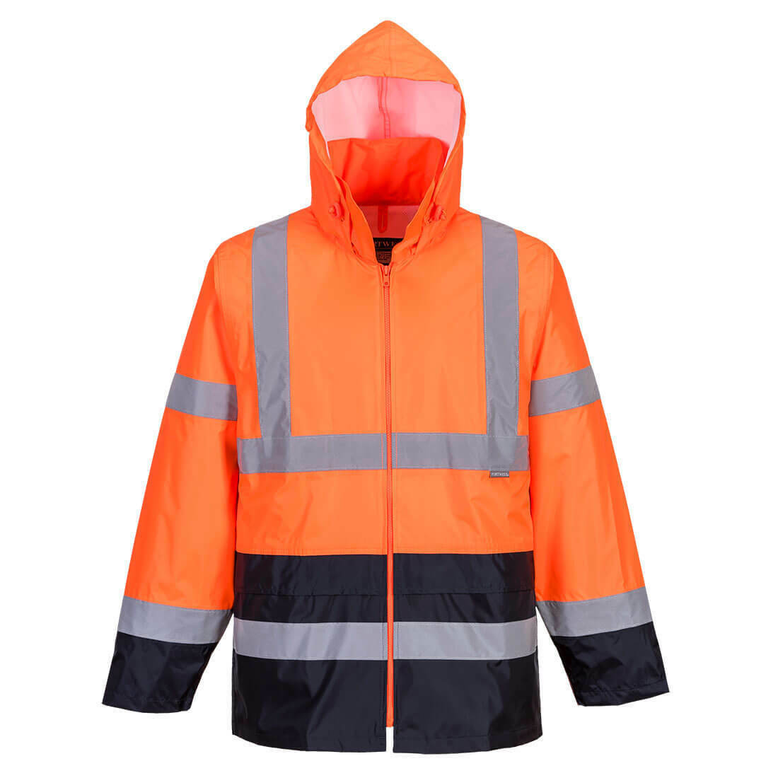 Portwest Mens Hi-Vis Classic Contrast Rain Jacket Reflective Work Safety H443