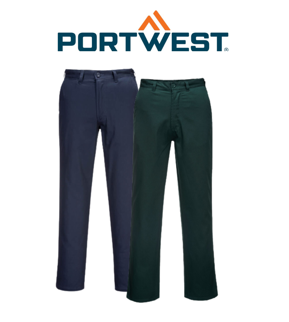 Portwest Straight Leg Pants Comfortable Button Belt Pant MW703