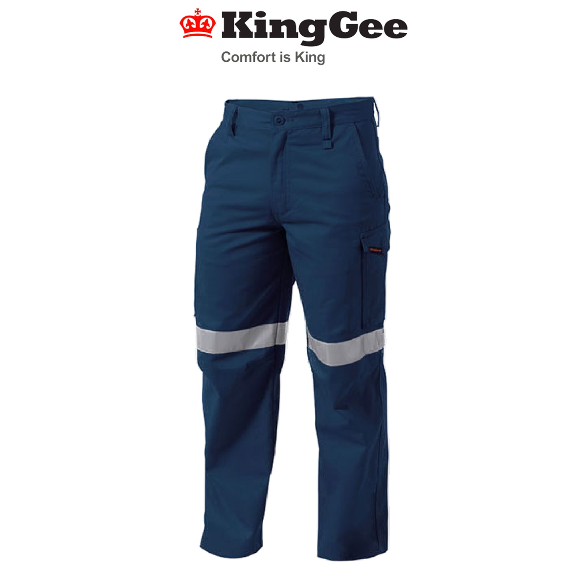 KingGee Mens Reflective WorkCool Pants Triple Stitching Taped Work Safety K53800