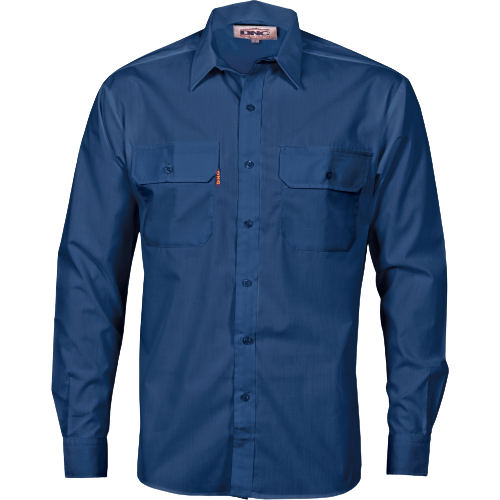DNC Workwear Mens Polyester Cotton Work Shirt Long Sleeve Business Casual 3212-Collins Clothing Co
