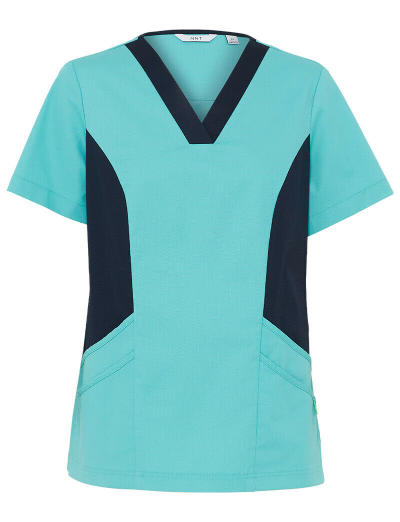 NNT Womens Nightingale V Neck Contrast Scrub Top Nurse Workwear Comfort CATULL